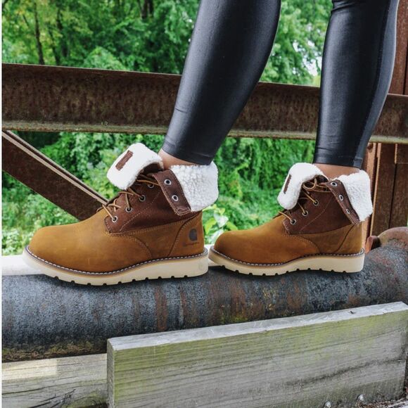 Carhartt Boots Womens Size 9 M 8-Inch Waterproof Insulated Fold‎ Down FW8079-W - Picture 3 of 7